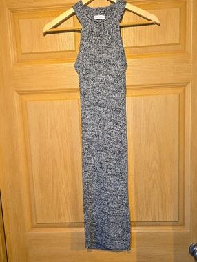 Gray Marled Ribbed Knit Tank Dress